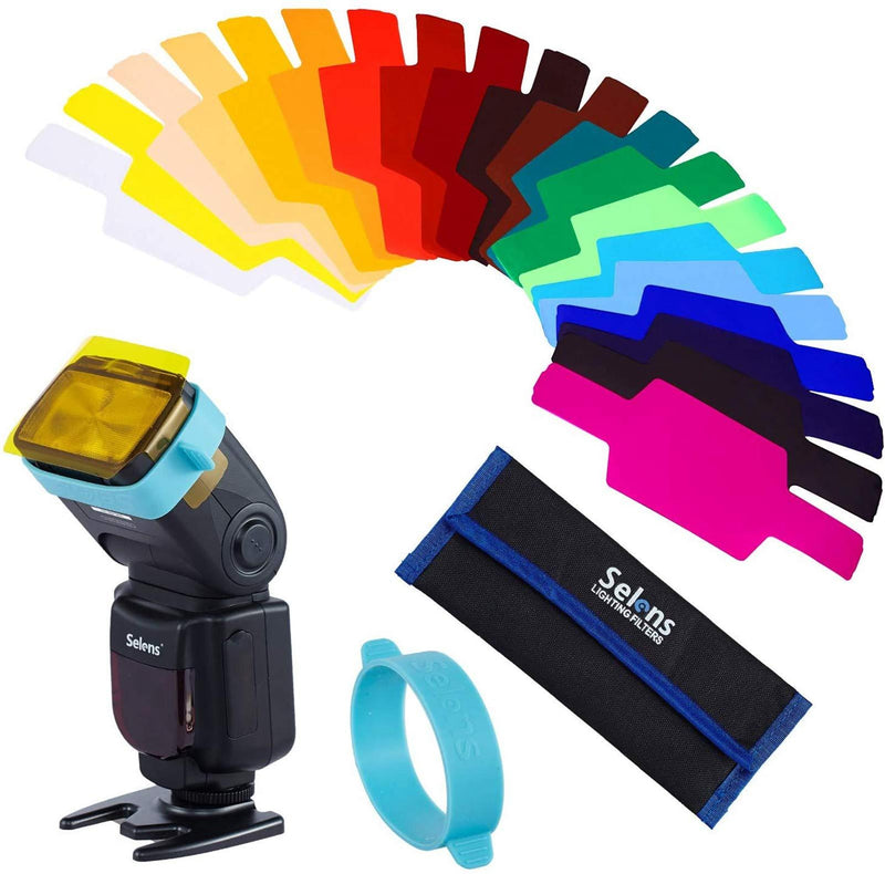 Selens Universal Flash Gels Lighting Filter SE-CG20-20 pcs Combination Kits for Camera Flash Light