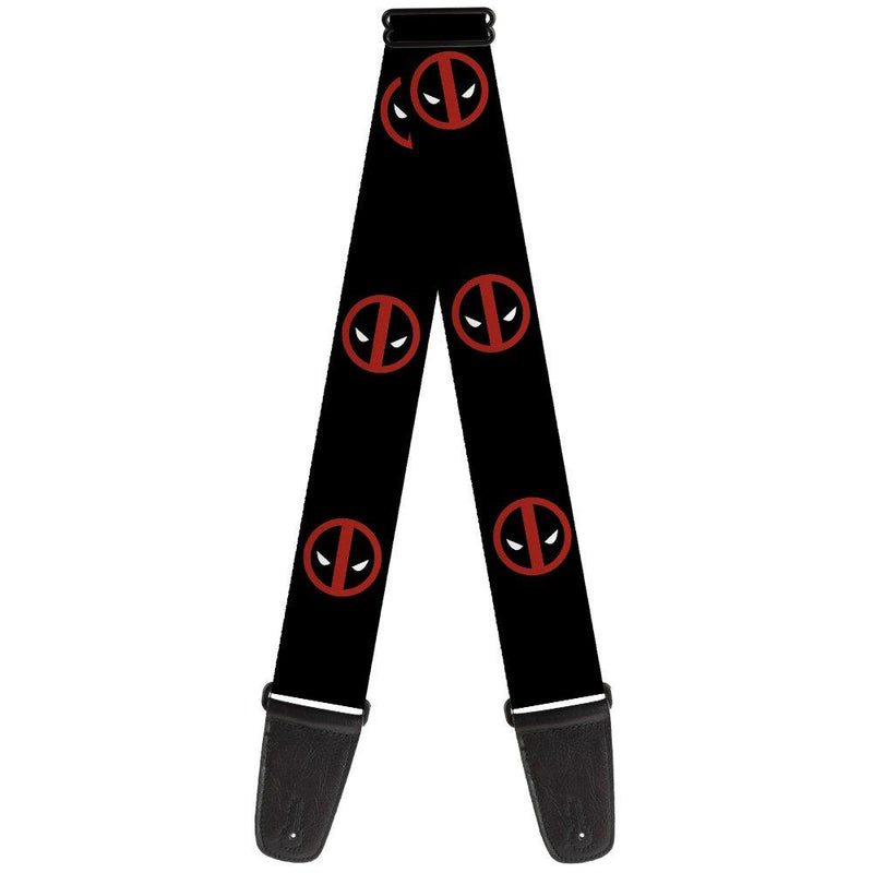 Guitar Strap Deadpool Logo Black Red White 2 Inches Wide