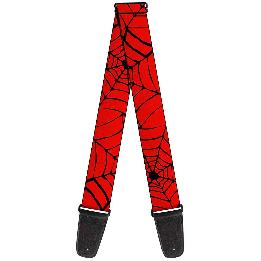 Guitar Strap Spiderweb Red Black 2 Inches Wide