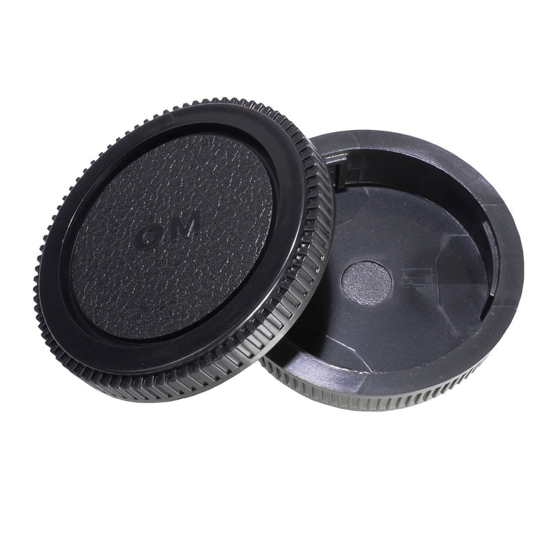 CamDesign Rear Lens Cap and Body Cap Set Compatible with Olympus OM System fits OM-1, OM-2, OM-3, OM-4, OM-10, OM-20, OM-30, OM-40, OM-G cameras and OM lens systems