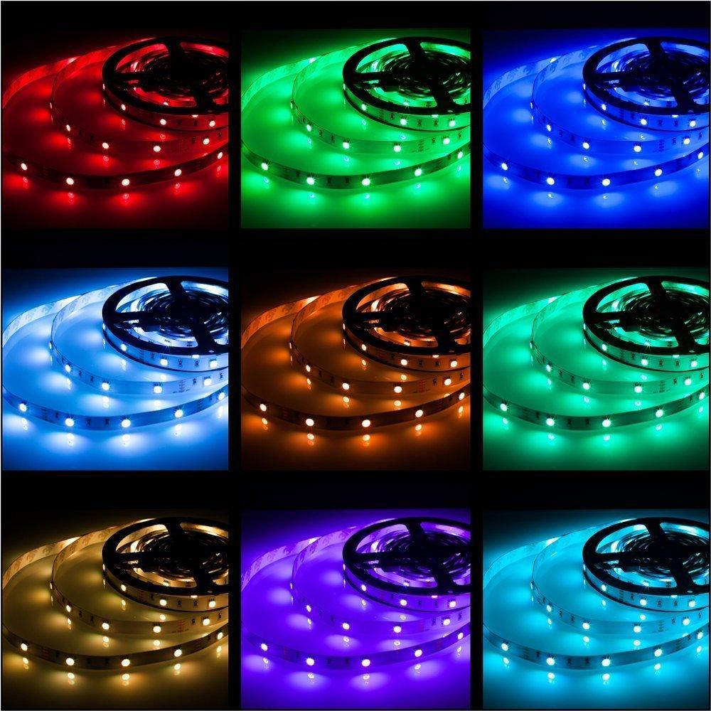 [AUSTRALIA] - Rxment RGB LED Strip Lights with Remote 5 Meter 16.4 Foot 5050 RGB 150LEDs Full Kit, Blue LED Light Strip, LED Lights Strip, LED Night Light, LED Rope Lights, LED Tape Light 