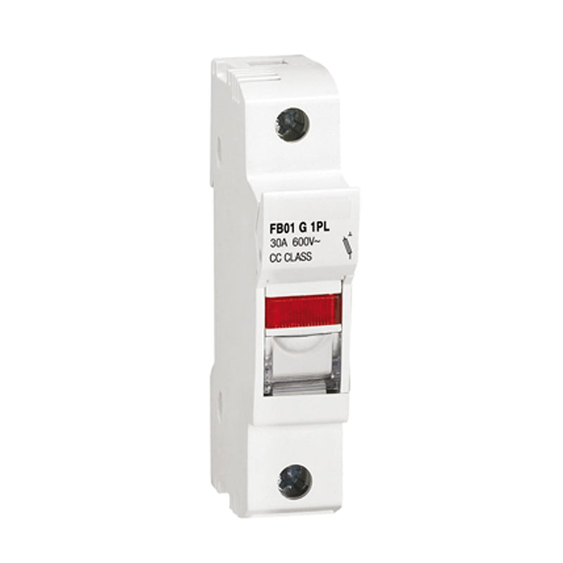 ASI AFB01G1PL DIN Rail Mounted Class CC Fuse Holder with Blown Fuse Indication, UL, 1 Pole, 18 to 8 AWG, 30 Amp, 600V