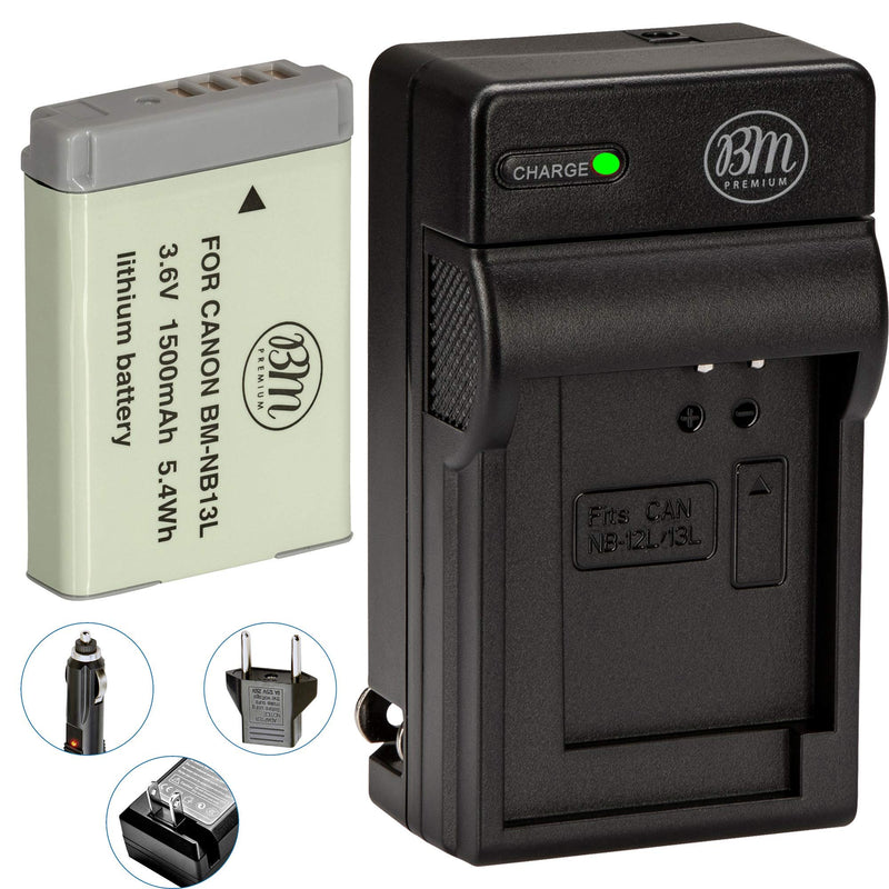 [AUSTRALIA] - BM Premium NB-13L Battery and Battery Charger for Canon PowerShot SX740 HS, G1 X Mark III, G5 X, G5 X Mark II, G7 X, G7 X Mark II, G7 X Mark III, G9 X, G9 X Mark II, SX620 HS, SX720 HS Digital Cameras 