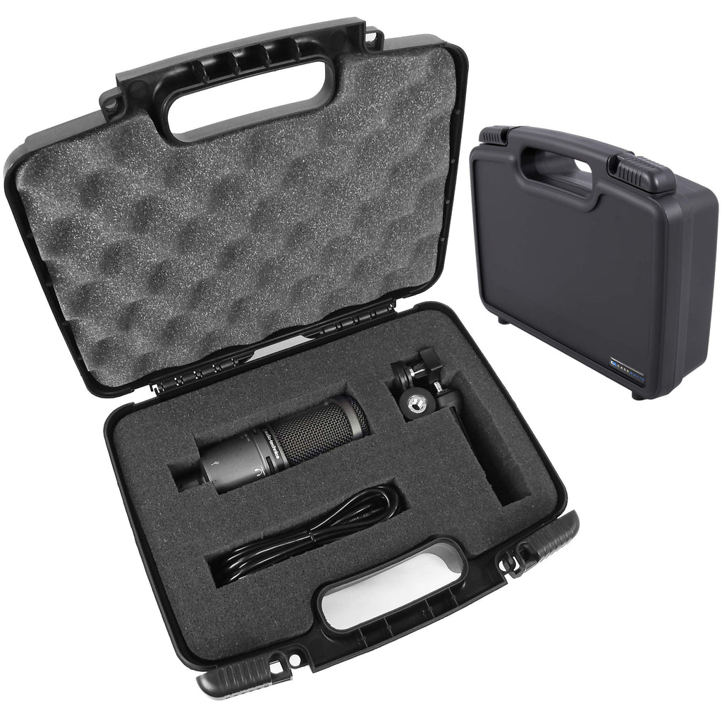 CASEMATIX Microphone Hard Case Compatible with Audio Technica ATR2500x, ATR2100X, AT2035, AT2020, ATR2100 USB, AT2031, ATR2500, AT2050, AT2022 Studio and USB Microphones and Accessories