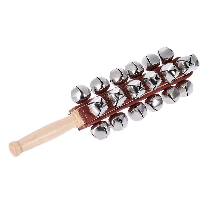 Andoer Sleigh Bells Stick Wooden Hand Held with 25 Metal Jingles Ball Percussion Musical Toy for KTV Party Kids Game Type 1