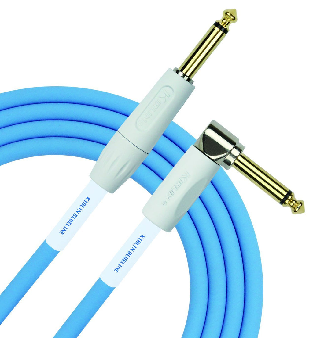[AUSTRALIA] - KIRLIN Cable BLI-202WFGL-20/BE 20-Feet Straight to Right Angle 1/4-Inch Plug Blueline Instrument Cable with Blue PVC Jacket 20 feet 