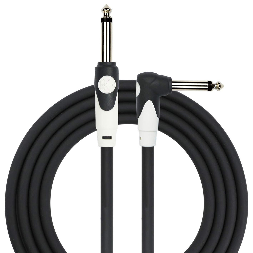 [AUSTRALIA] - KIRLIN Cable LGI-202-10/BK 10-Feet Straight to Right Angle 1/4-Inch Plug LightGear Instrument Cable with Black PVC Jacket 