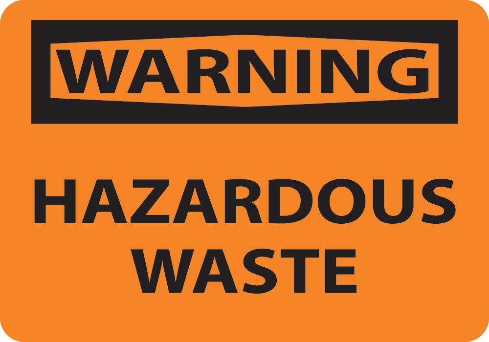 National Marker W426A"Warning, Hazardous Waste" Sign, Aluminum, 7" x 10", 0.040"