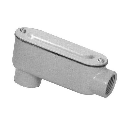 Morris 14050 Rigid Conduit Body, Aluminum, Type LB, Threaded with Cover and Gasket, 1/2" Thread Size, 1-Pack