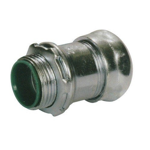 Morris Products 14953 EMT Compression Connector, Insulated Throat, Steel, 1-1/4" Trade Size