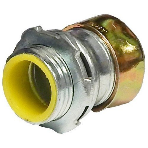 Morris Products 14980 EMT Rain Tight Compression Connector, Insulated Throat, Steel, 1/2" Trade Size