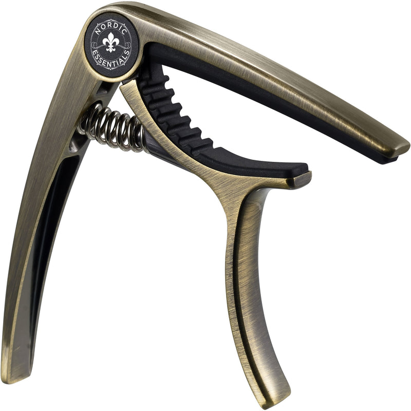 Nordic Essentials Guitar Capo Deluxe with Carrying Pouch - Brushed Metallic Bronze