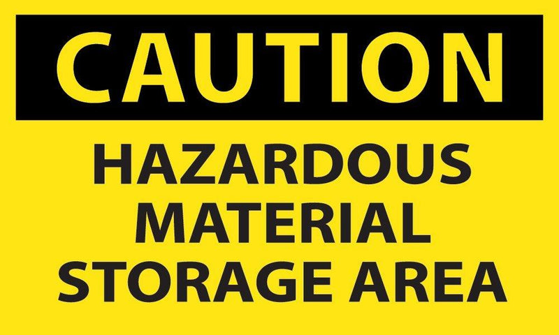National Marker C310R Hazardous Material Storage Area Caution Sign, Rigid Plastic, 7" x 10"