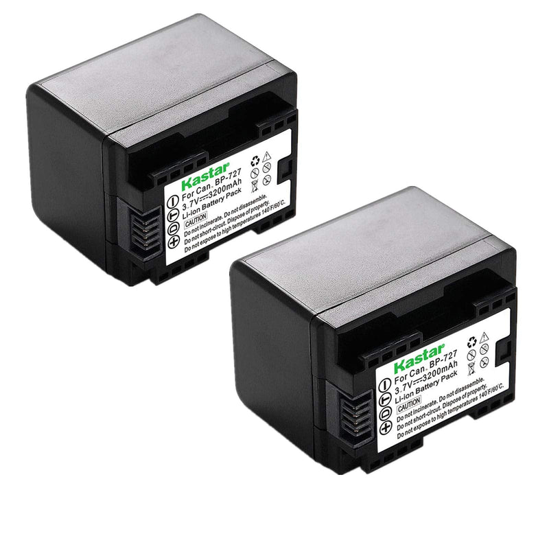 Kastar (Fully DECODED) Battery (2-Pack) for Canon BP-727 and VIXIA HF M50, HF M52, HF M500, HF R30, HF R32, HF R40, HF R42, HF R50, HF R52, HF R60, HF R62, HF R300, HF R400, HF R500, HF R600 Cameras