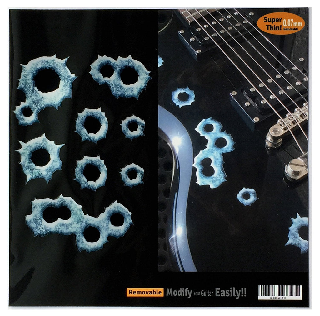Inlay Sticker Decals for Guitar Bass - Bullet Holes Set -Silver