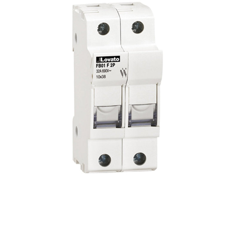 Automation Systems Interconnect ASI AFB01F2P DIN Rail Mounted Midget Fuse Holder, 2 Pole, 10 x 38 mm, 13/32" Diameter x 1.5" Length, 18 to 8 AWG, 30 Amp, 600V