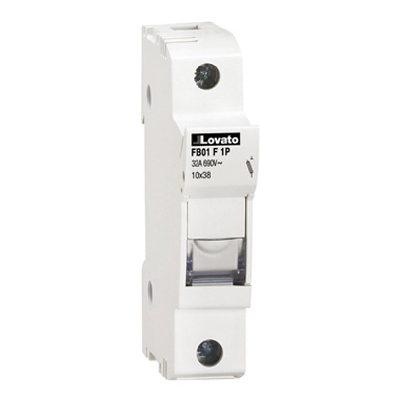 ASI AFB01F1P DIN Rail Mounted Midget Fuse Holder, 1 Pole, 10 x 38 mm, 13/32" Diameter x 1.5" Length, 18 to 8 AWG, 30 Amp, 600V