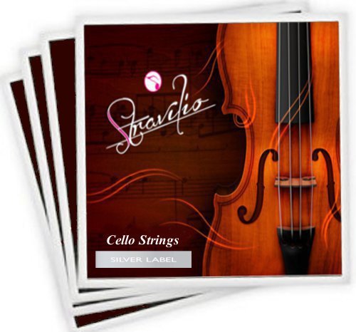 Set of Cello Strings Size 4/4 & 3/4 - A D G & C (Silver)