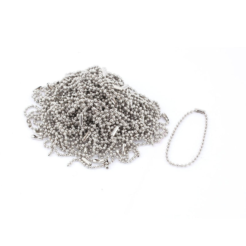 uxcell Stainless Steel Ball Tag Key Chain Connector 6 Inch Long 2.4mm Bead Dia 100 Pcs