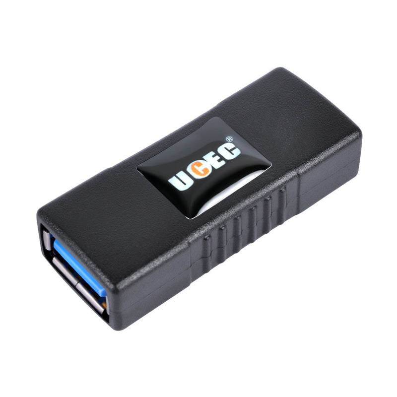 UCEC USB 3.0 Adapter - Type A Female to Female -Connector Converter Adapter - Black Female Coupler Black