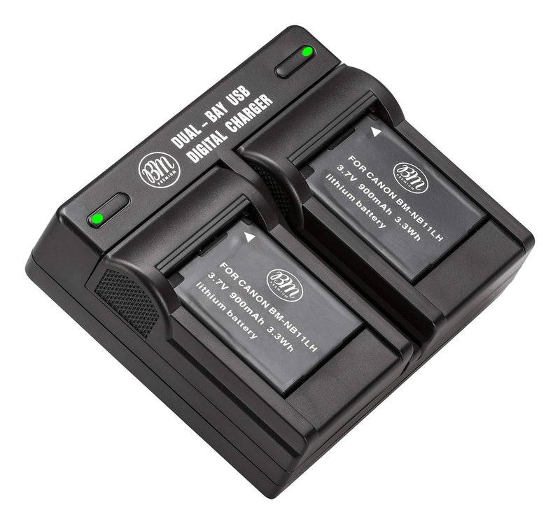 BM Premium 2 Pack Of NB-11L, NB-11LH Batteries and Dual Battery Charger Kit for Canon PowerShot Elph 110, Elph 130, Elph 135 IS, Elph 140 IS, Elph 150 IS, Elph 160, Elph 170 IS, Elph 180, Elph 190 IS, Elph 320 HS, Elph 340 HS, Elph 350 HS, Elph 360 HS,...