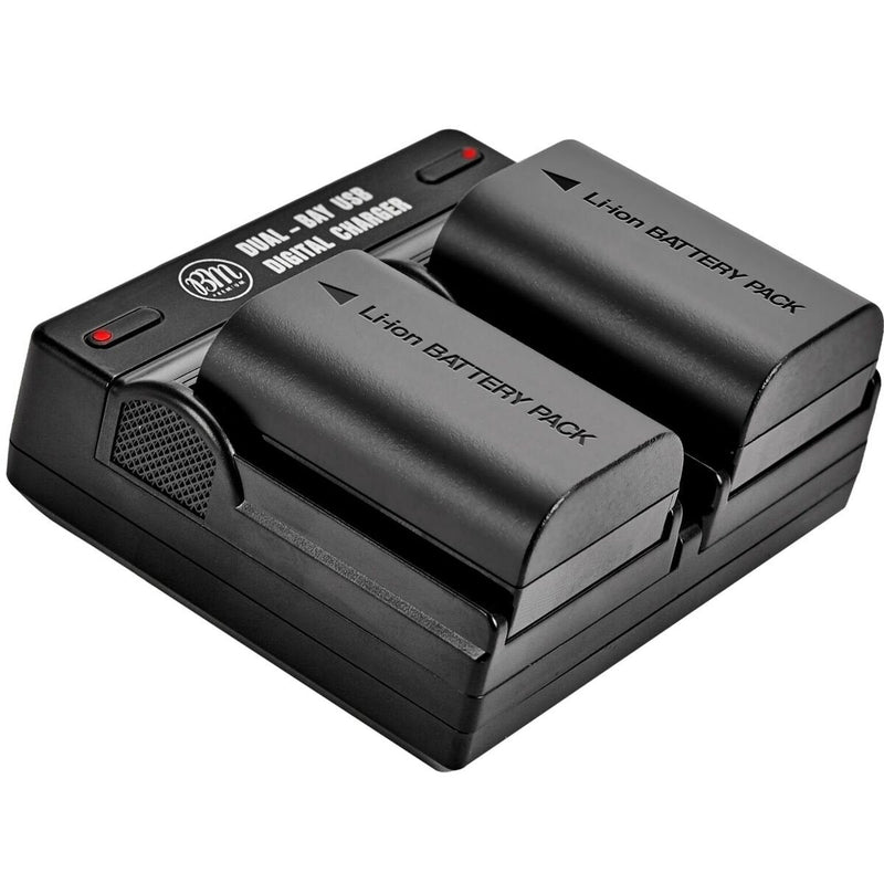 [AUSTRALIA] - BM 2-Pack of LP-E6N Batteries and Dual Battery Charger for Canon EOS R, EOS R5, EOS 90D, EOS 60D, EOS 70D, EOS 80D, EOS 5D II, 5D III, 5D IV, EOS 6D, EOS 6D II, EOS 7D, EOS 7D II, XC10, XC15 Cameras 