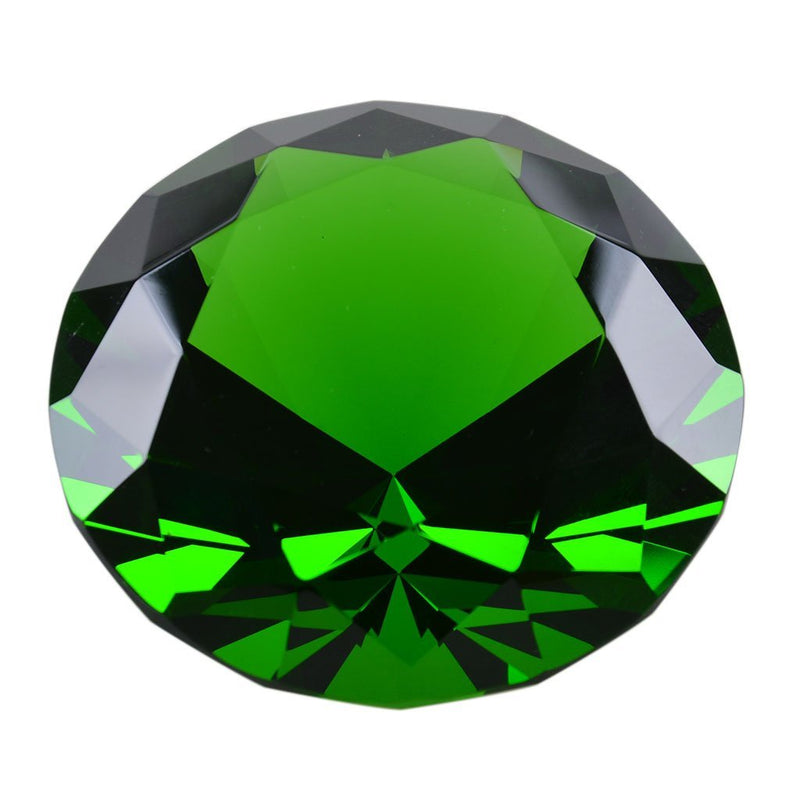 LONGWIN 50mm (2") Crystal Faceted Diamond Paperweight Wedding Favor Home Decor Green