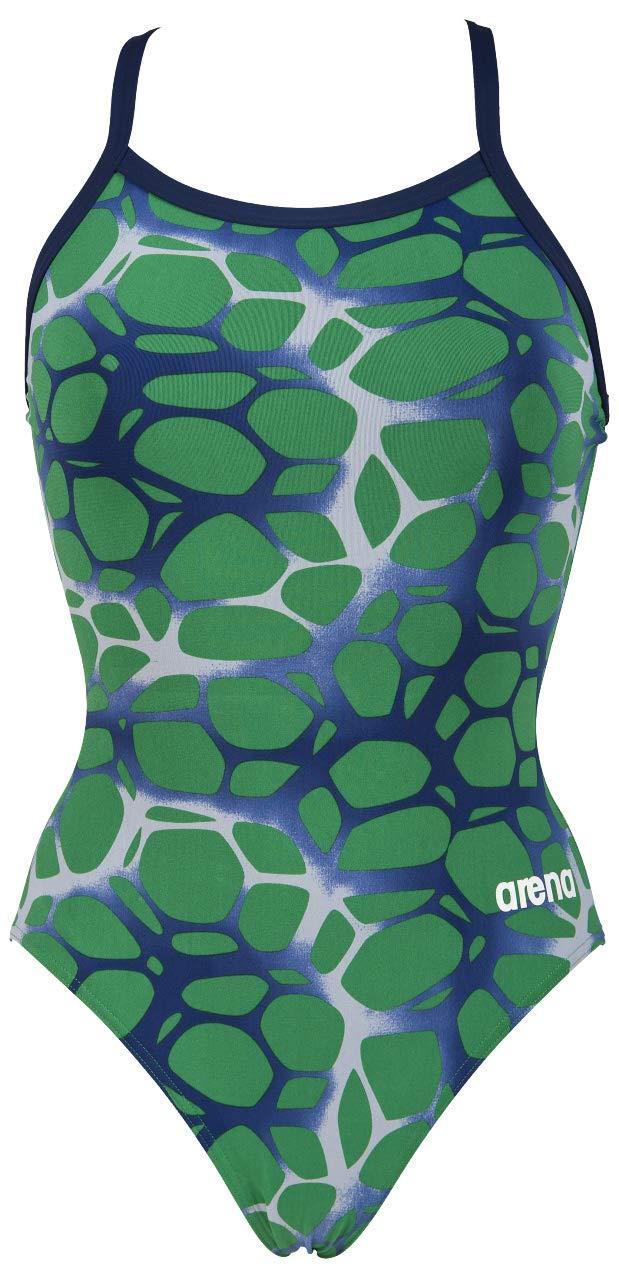 Arena Women's Polycarbonite Light Drop Back One Piece 28 Navy/Kelly Green