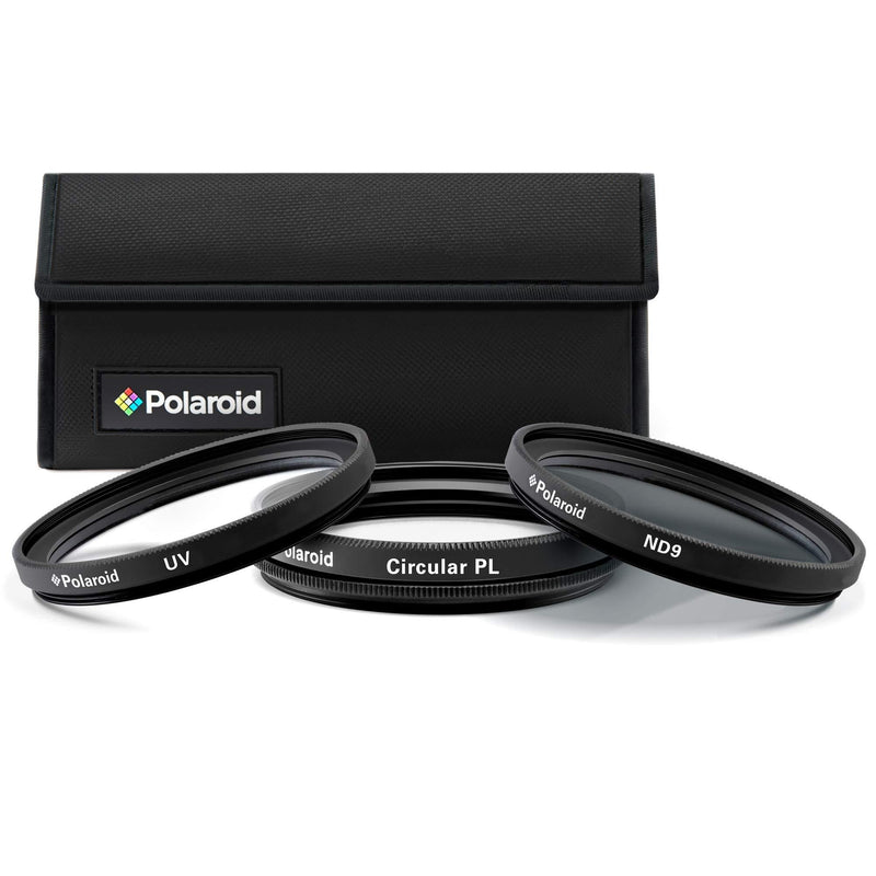 Polaroid Optics 62mm 3-Piece Filter Kit Set [UV,CPL, Neutral Density] includes Nylon Carry Case – Compatible w/ All Popular Camera Lens Models.