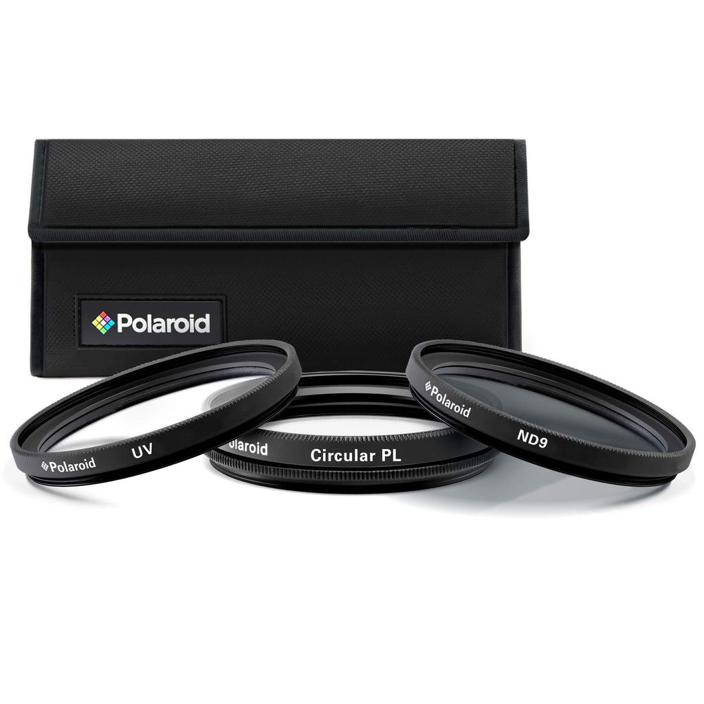 Polaroid Optics 77mm 3-Piece Filter Kit Set [UV,CPL,FLD,& Neutral Density] includes Nylon Carry Case – Compatible w/ All Popular Camera Lens Models