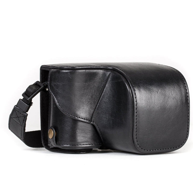MegaGear Ever Ready Genuine Leather Camera Case and Bag for Sony Alpha A6300, A6000 (16-50 mm) (Black) Black