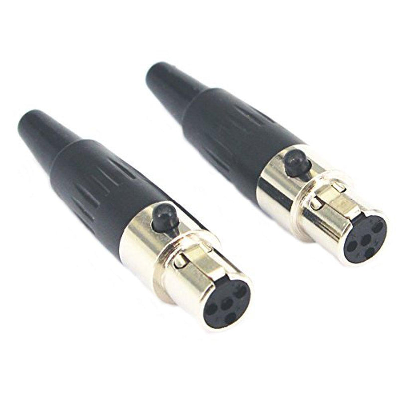 [AUSTRALIA] - Mini XLR TA4F 4Pin Female Audio Connector Microphone Cable Socket Adapter Mini XLR Jack,4 Pin for Pro Microphones Pack of 2 