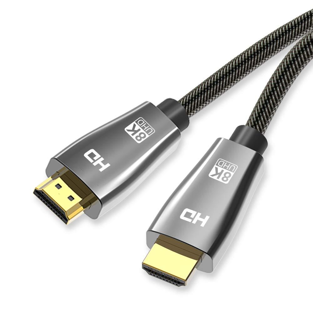 CABLEDECONN 8K HDMI Cable UHD HDR 8K(7680x4320) High Speed 48Gbps 8K@60Hz 4K@120Hz HDCP2.2 HDR eARC 3D HDMI Cable for PS4 SetTop Box HDTVs Projector 0.5m 1.6ft Cobra HDMI 8K Copper Cord Cobra 0.5m 1.6ft