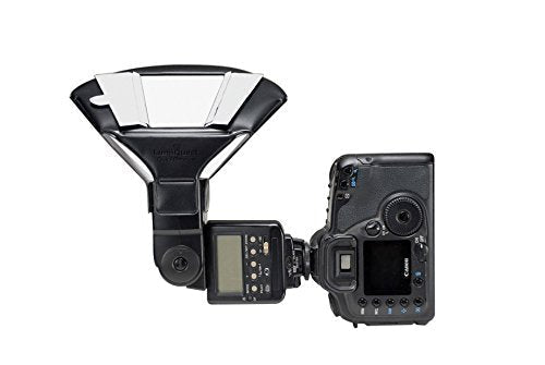 LumiQuest QuikBounce Light Modifier with UltraStrap Bundle - Universal Unique Design, Soften Light Quality, for External Camera Flashes - Perfect for Photographers, Travellers and Hobbyist (Black) Black