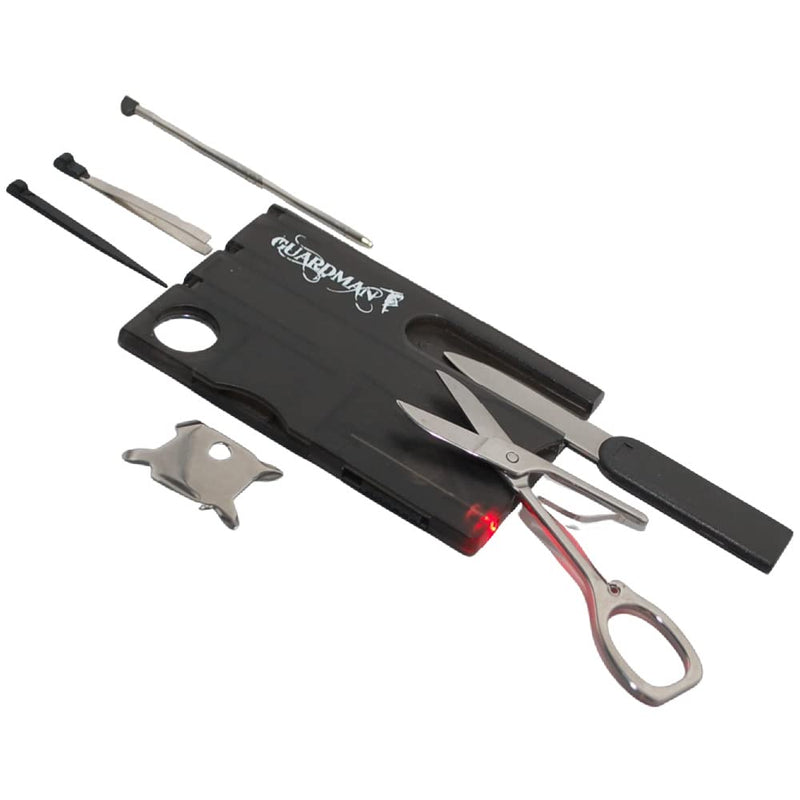 GUARDMAN Credit Card Tool Survival Card Knife with LED Light - Fathers Day Gift - Pocket Tool Kit Birthday Stocking Stuffers For Him For Men Dad Gifts