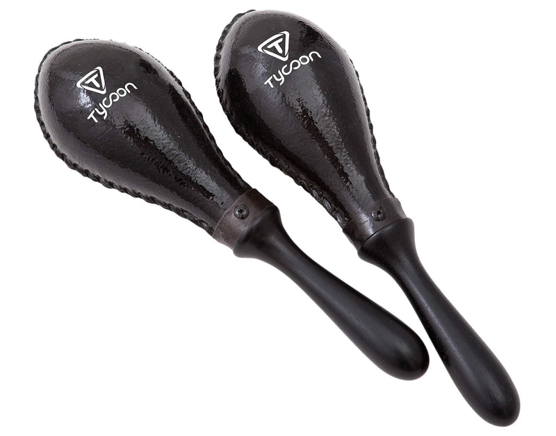 Tycoon Percussion TMS-110 BK Large Black Oval Rawhide Maracas