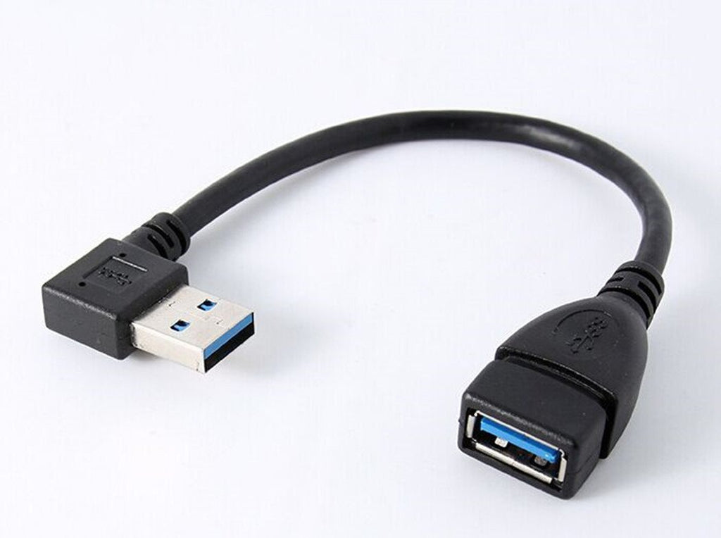 Green-utech Angled USB 3.0 Male to Female Black Extension Cable