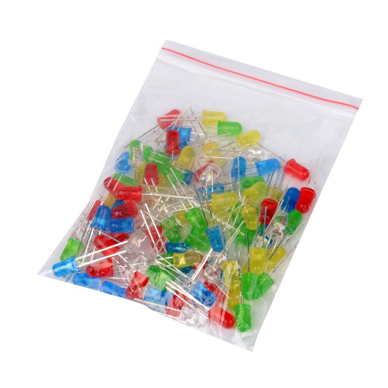 C.J. Shop New LED Round 100pcs Red Yellow Green Blue White Light-Emitting diode Mix Color 5mm