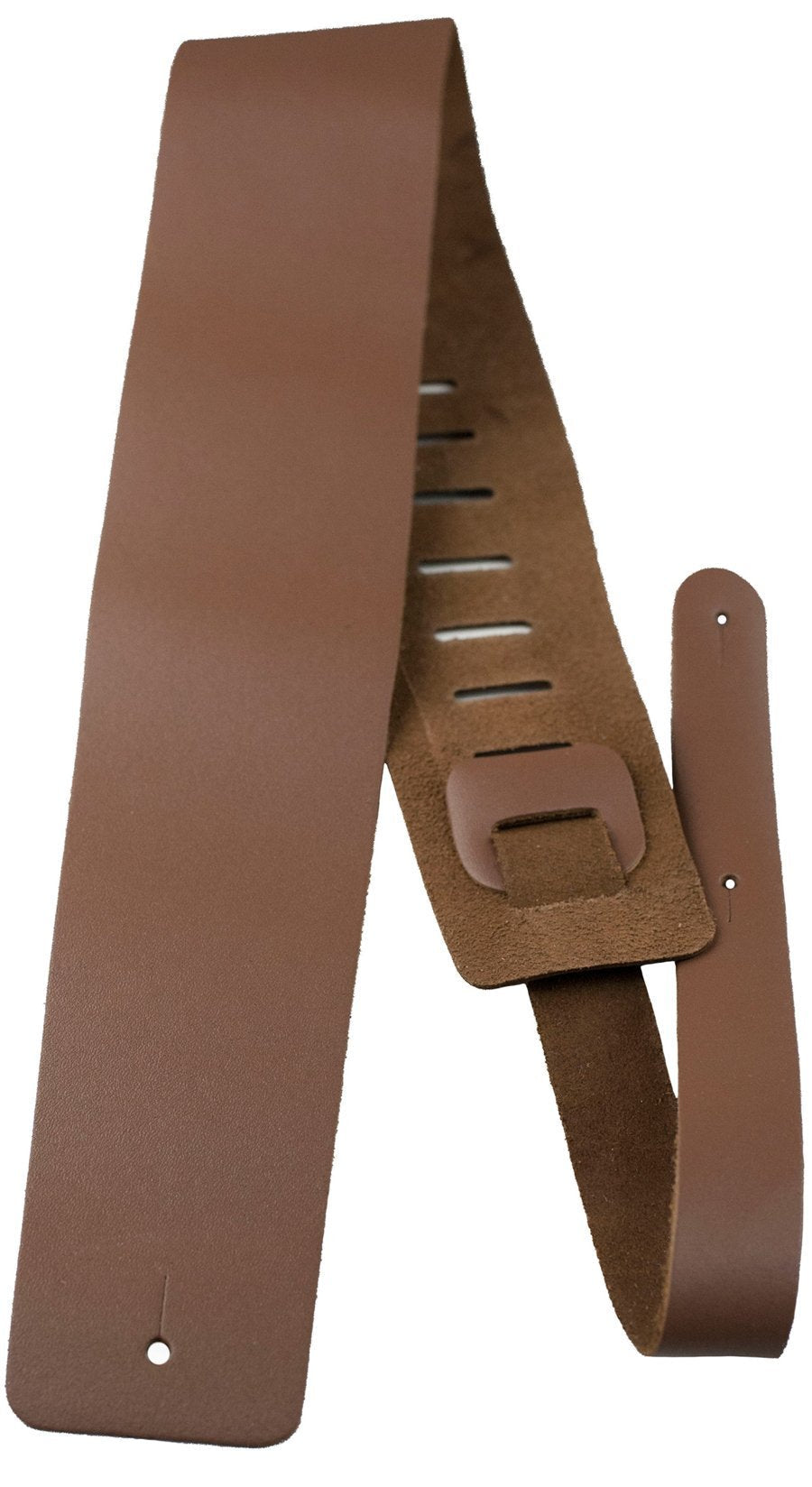 Perris Leathers B35-2187 Plain Leather Guitar Strap, 3.5"/44.5" x 53", Brown