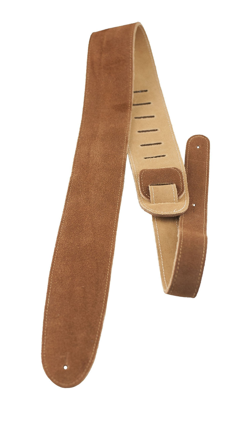 Perri's Leathers Soft Suede Guitar Strap with Backing, 2.5” inches Wide, Adjustable Length 43" to 56" inches, Natural