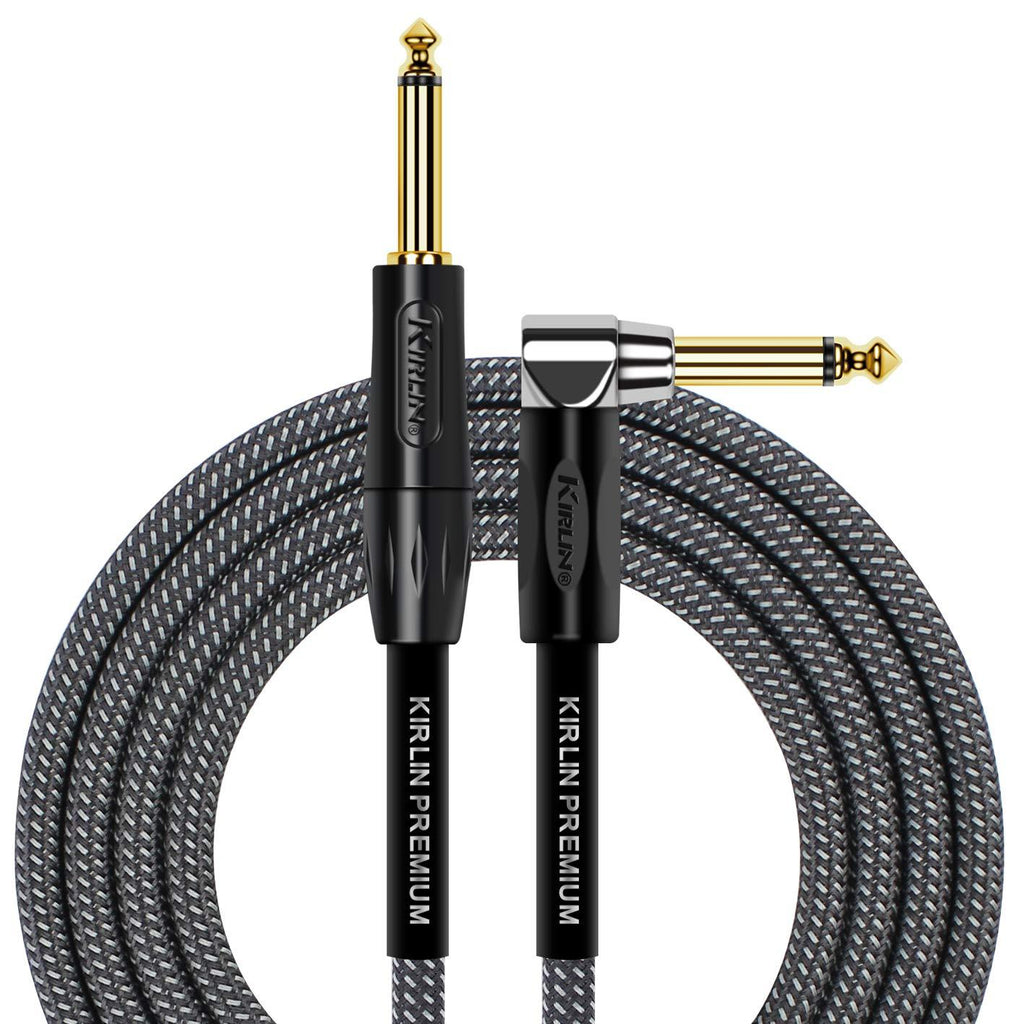 [AUSTRALIA] - KIRLIN Cable IWB-202BFGL-20/CA 20-Feet Premium Plus Instrument Cable, Carbon Gray Woven Jacket 