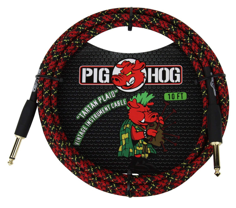 [AUSTRALIA] - Pig Hog PCH10PL 1/4" to 1/4" Tartan Plaid Guitar Instrument Cable, 10 Feet 