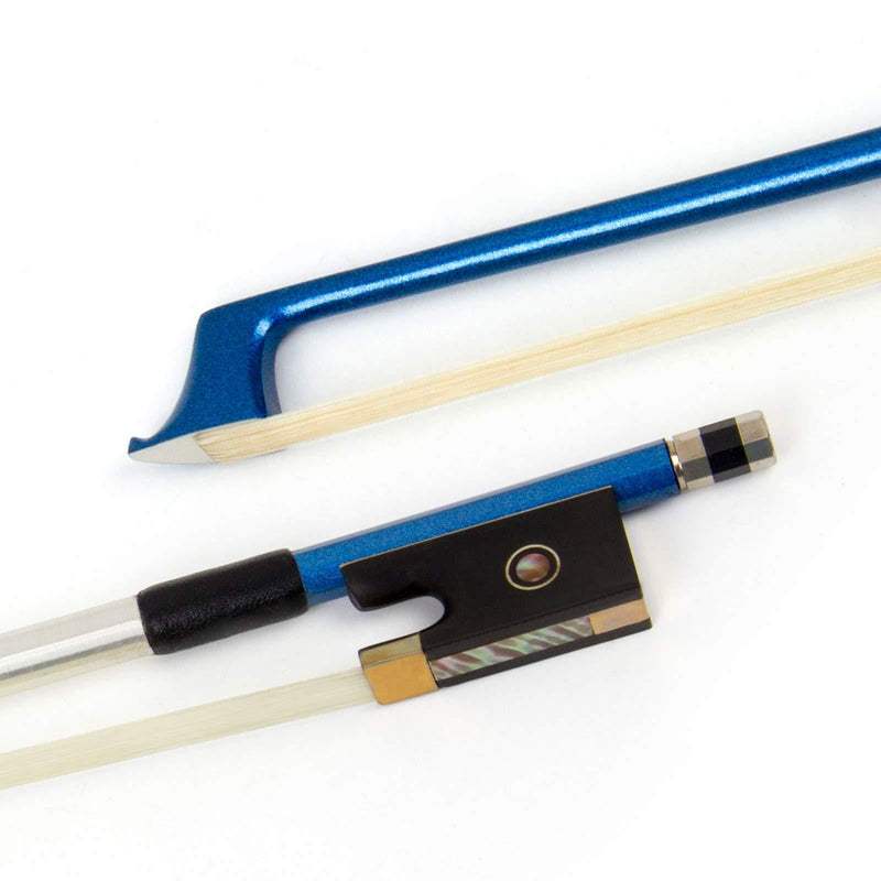 Kmise Carbon Fiber Violin Bow Stunning Bow 1/2 For Violin Parts Replacement (Blue 1/2)
