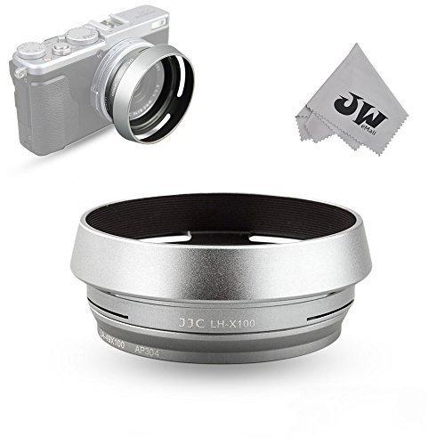 JJC Metal Lens Hood Shade Protector with 49mm Filter Adapter Ring for Fujifilm Fuji X100V X100F X100T X100S X100 X70 Replaces Fujifilm LH-X100 Lens Hood & AR-X100 Filter Adapter Ring/Silver