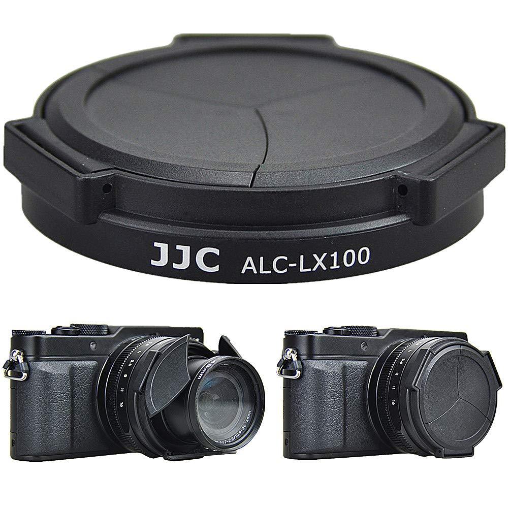 JJC Auto Open and Close Lens Cap Protector for Panasonic Lumix LX100 II (DC-LX100M2) DMC-LX100 Leica D-LUX (Typ 109), Replaces Panasonic DMW-LFAC1K Automatic Lens Cap, Fits Filter Thickness Below 8mm