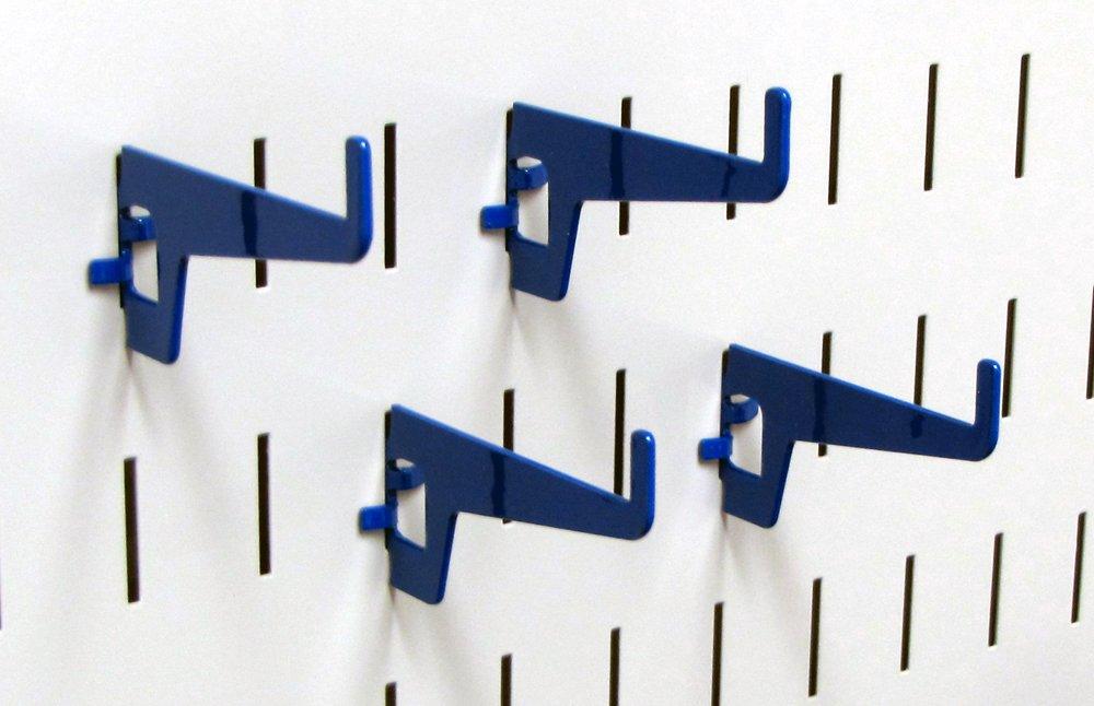 Wall Control Pegboard 2-7/8in Long Reach Slotted Hook Pack - Slotted Metal Pegboard Hooks for Wall Control Pegboard and Slotted Tool Board – Blue