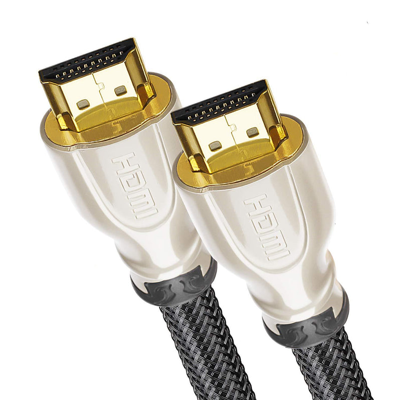 HDMI Cable 4K / HDMI Cord 6ft - Ultra HD 4K Ready HDMI 2.0 (4K@60Hz 4:4:4) - High Speed 18Gbps - 28AWG Braided Cord-Ethernet /3D / HDR/ARC/CEC/HDCP 2.2 / CL3 by Farstrider 6 Feet Pearl Nickel