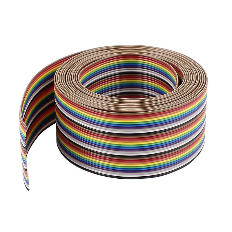 [AUSTRALIA] - uxcell IDC Wire Flat Ribbon Cable 30Pin 1.27mm 10Ft Rainbow Color 