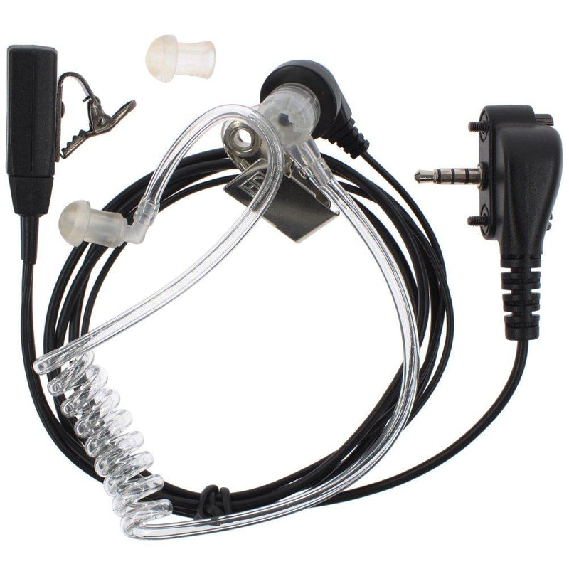 KENMAX Air Covert Acoustic Tube Earpiece Headset PTT(Push to Talk) with Built-in line mic Microphone for Bodyguard FBI Security Door Supervisor Yaesu Vertex Radio VX-231