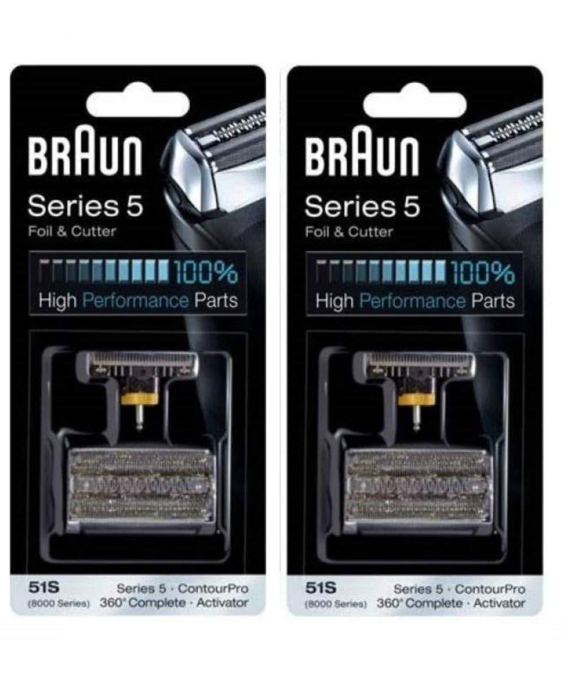 BRAUN 51S 8000 Series 5 360 Complete Activator ContourPro Shaver Foil & Cutter Head Replacement Pack, 2 Count